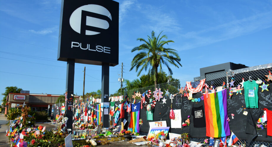 Memorials left at the Pulse nightclub in Orlando, Florida. (Walter/Flickr. Used under CC-BY-2.0 license.)