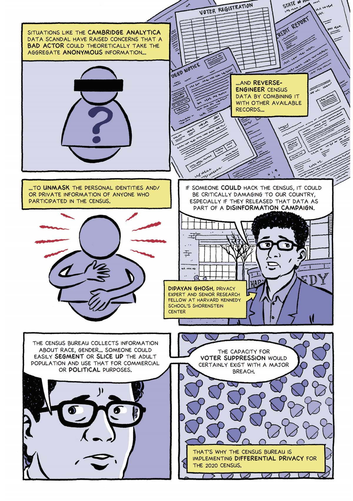 differential privacy explainer 2020 census comic