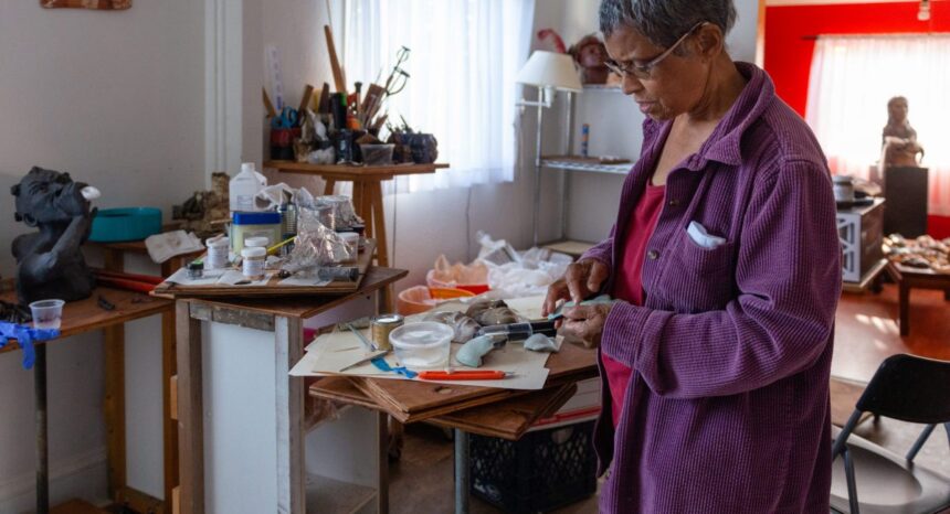 Lorraine Bonner, a retired doctor and sculptor from Oakland, Calif., says she spent a year recovering after surgical staples were used to seal her colon. (Heidi de Marco/KHN)